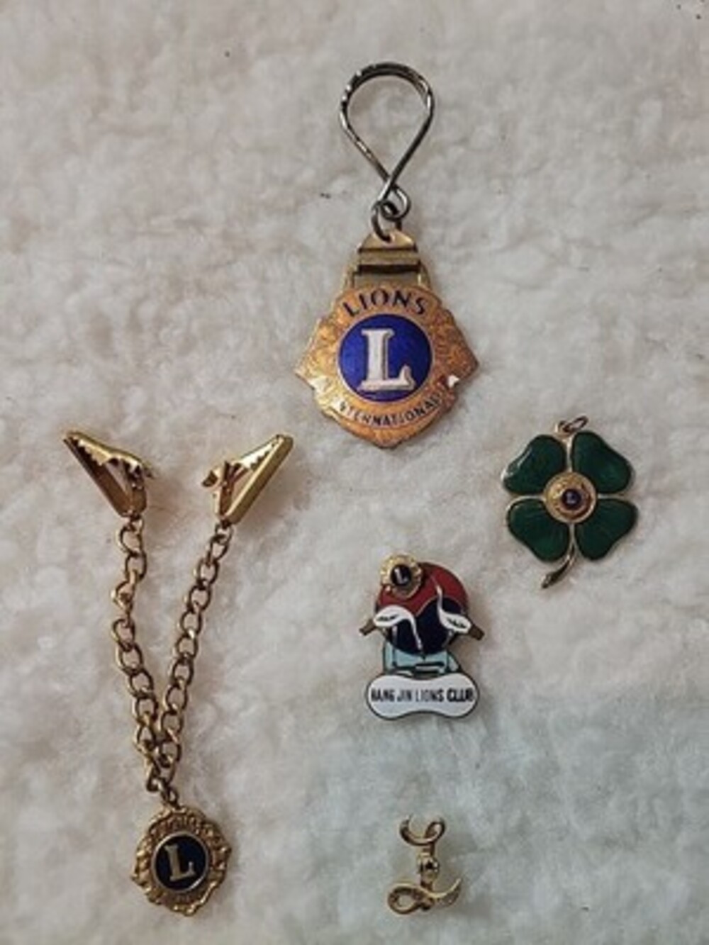 Lot Vintage Lions Lioness Club Lapel Pins Pendant Keychain Clip 10k